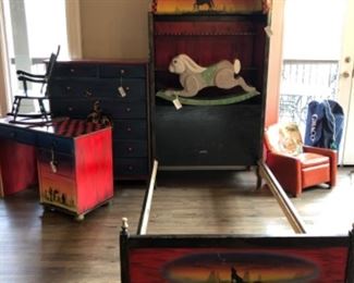 Hand painted twin bedroom set