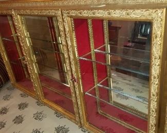 Vintage Golden Guilted case/showcase 36 inches long and 19 3/4 inches tall $40.00.  