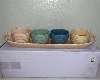 Snack and dip tray set