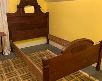 Solid walnut headboard and foot board with extended side rails