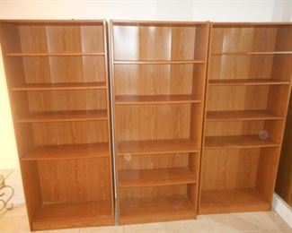 Lot of 3 6ft Bookshelves - each 30" wide https://ctbids.com/#!/description/share/341229