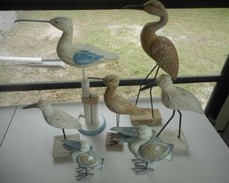 Wooden bird decor lot, 7 pieces, tallest is 20" https://ctbids.com/#!/description/share/341931