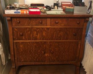 Antique tiger oak buffet 