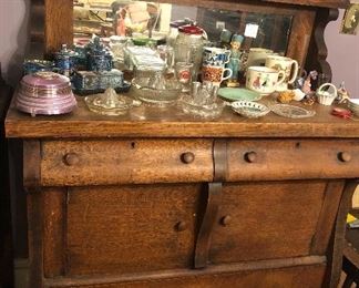 Oak buffet with mirror