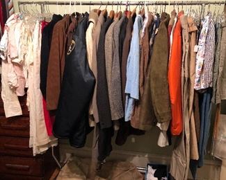 Rack of vintage clothes - mostly men’s but some women’s too