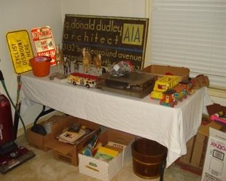 Old signs, toys