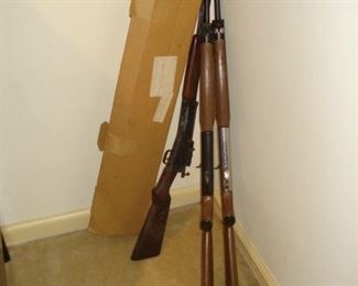 3 Crosman , pellet guns, one 1922, one chrome, one w/scope