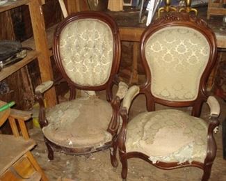 Two Victorian arm chairs