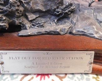 Flat Out For Red River Station A limited-edition Pewter sculpture by Michael Boyett