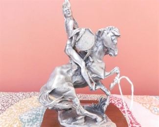 Sioux War Cry Pewter sculpture by Micheal Arlen Boyett 1980