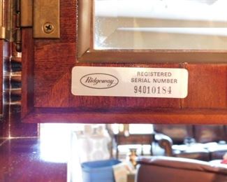 Ridgeway Grandfather Clock SN 94010154,8 foot 8 inches tall