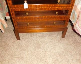 Maitland Smith glass top/drawer cabinet