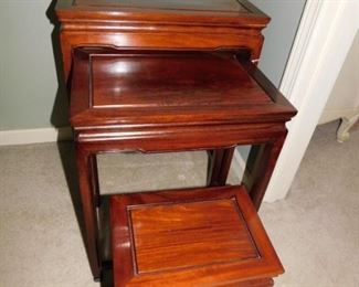 Mahogany stacking tables