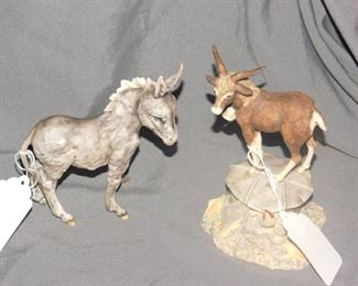 Kaiser porcelain donkey and Schmid Goat