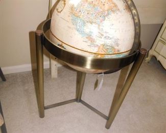 World Globe on brass stand