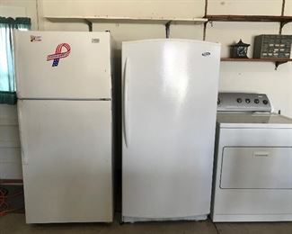 Refrigerator, Upright Freezer  & Dryer