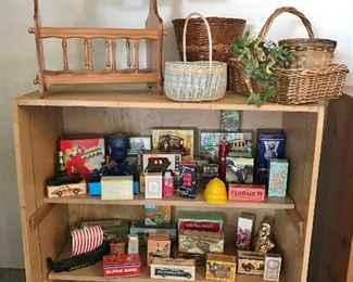 Baskets,  Magazine  Rack , Bookcase  & Lots Of Vintage Avon !!