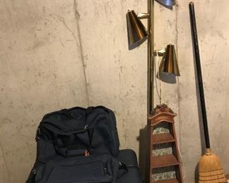 MCM Pole Lamp, Small Collectable Shelf & Luggage