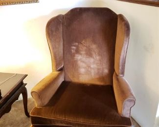 Velveteen Wing Chair