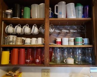 Lots of glassware, dishes, etc. 