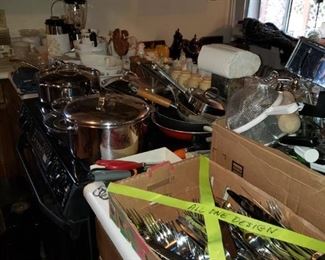 Utensils and Stainless Flatware...Pots and Pans...