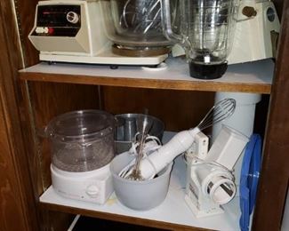 Various Small Appliances..Toaster Oven, Mixer. Processor. 