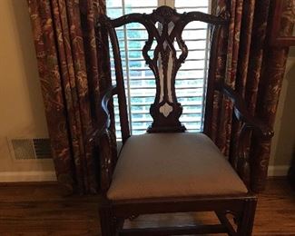 Set of eight fine reproduction chairs including two arm chairs
