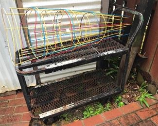 Metal cart and tomato gages