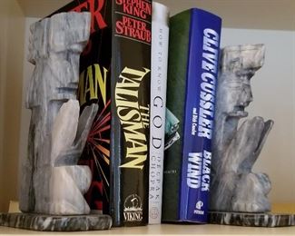 #24 - Marble bookends - $22 - hardcover books $3.50 each. Clive Cussler book sold.