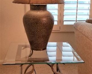 #34 - Glass end table $55 - Table lamp - $48.50
