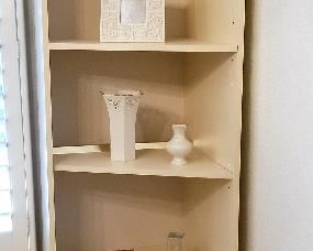 #16 - Corner unit that matches the mid-century modern units with the drop down cabinet. $75 each. There are 2 corner units available. You can put them on each side of the big unit or use them like this in the corners. Buy all pieces together or separately.