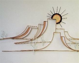 #48 - Sunset in the mountains metal wall art 57 inches wide - $38 sold