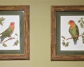 #57 - Large framed Pair of birds art $35 each