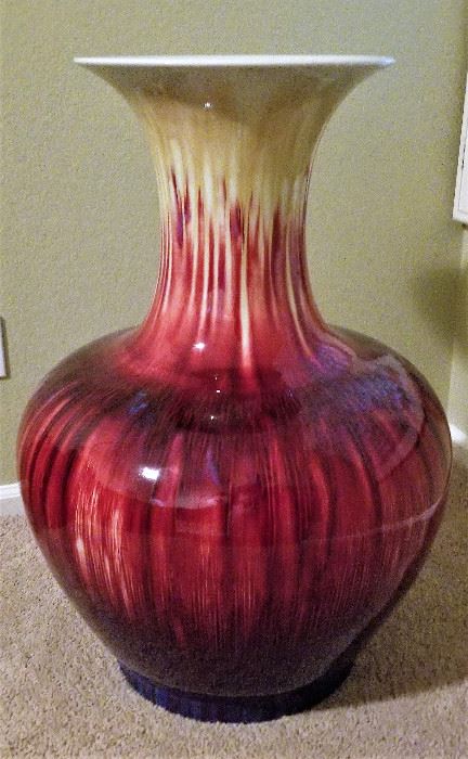 #1 - NEGOTIABLE Very large exquisite one-of-a-kind red vase (34" h x 24" w). Milano 180 Majestic Vase Collection - Handmade and one-of-a-kind original. Purchased at Caesars Palace LV on March 17th 2017. Original price purchased at $3,450.00. Asking price $2,500. As stated in the details this is the only piece that is NOT 50% off but it is negotiable.