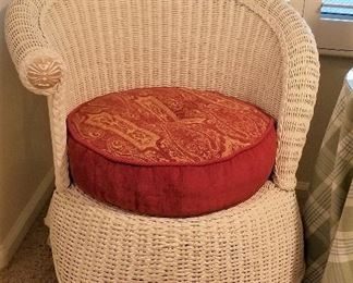 #60 - Unusual white wicker chair - $75