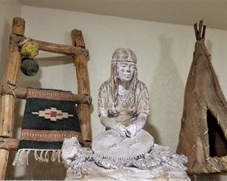 #96 Native American Woman is sold - $45 - STILL AVAILABLE is the  22 inch Teepee - SOLD -   Ladder SOLD