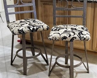 #18 Metal bar stools - $55 each - Showing front of stools. There are a total of 2 stools.