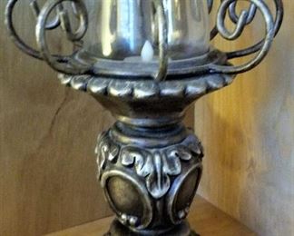 #105 Metal and glass tea light - $18