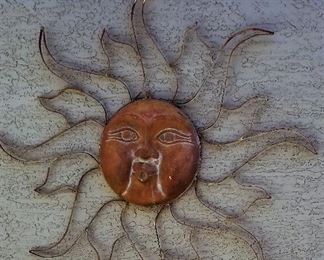 #120 Very large metal sun decor - $65