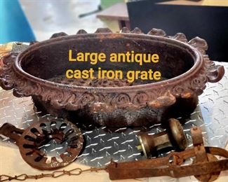Large Antique Cast Iron Grate
