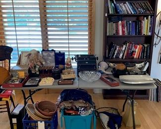 baskets, books and handbags