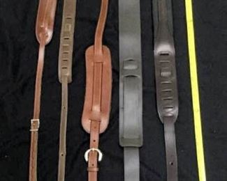 GGG077 Five Various Leather & Suede Guitar Straps