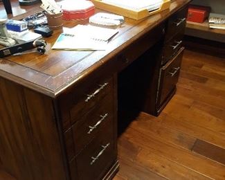 Office desk with supplies