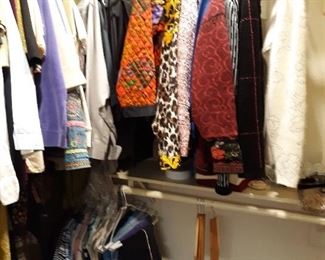 Selection of clothing for both Men and Women plus women's shoes and handbags, belts, scarfs