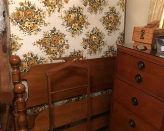 Maple double bed, mid-century wardrobe - WARDROBE SOLD