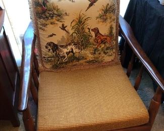Mid-century wooden chair & cushions - SOLD