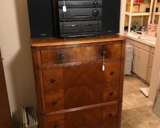 5- Drawer chest, stereo system w/speakers - SOLD