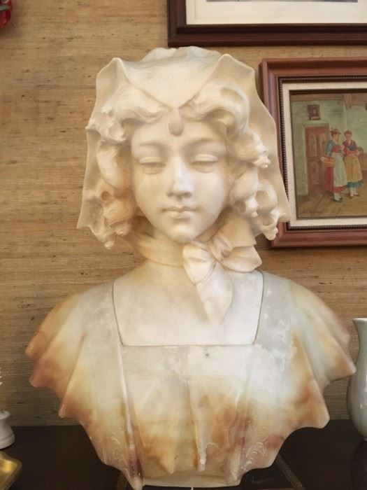 Stunning marble and alabaster bust