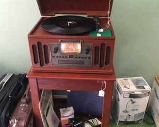 Crosley radio, CD player and vinyl turntable