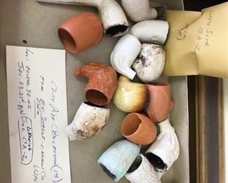 Old clay pipes made by white men to trade with the Indians  (106 in the entire collection or sold by the individual collection) with provenance and books 